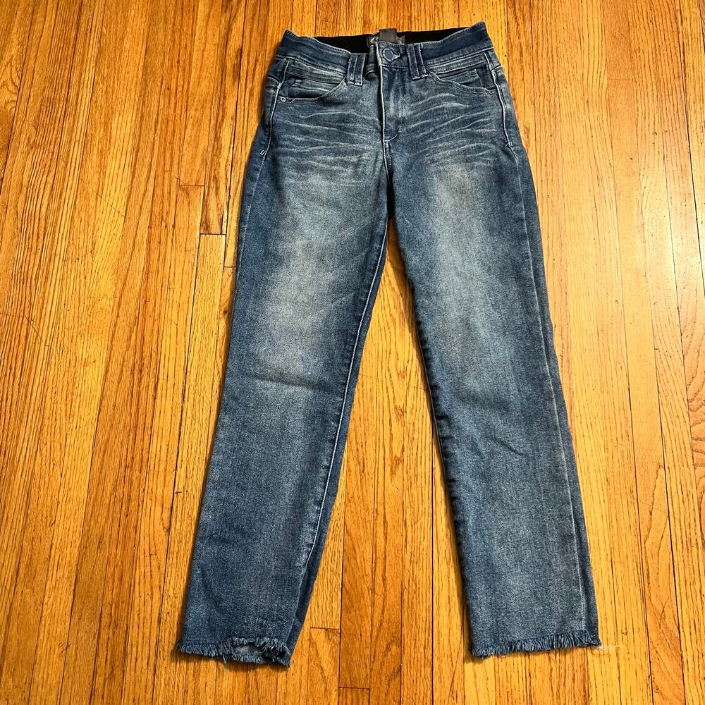 Democracy Women's Mid Rise Straight Leg Jeans - Blue
